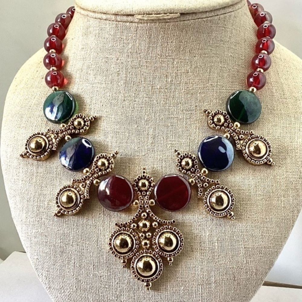 Jose Maria Barrera Glass Charm Necklace
